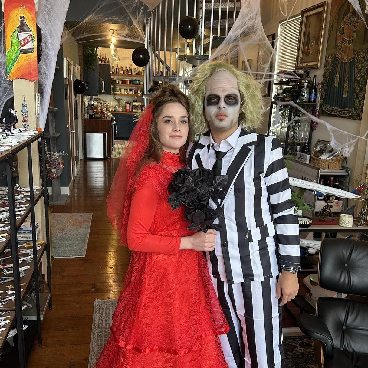 Halloween 2024; Santa Clara, CA. Beetlejuice and Lydia <3