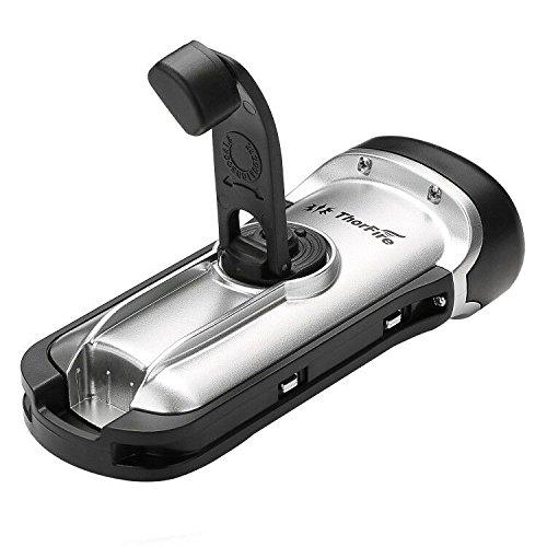 ThorFire Solar Flashlight Hand Crank Solar Powered Rechargeable Flashlight IPX6 Waterproof LED Emergency Lights Dynamo Torch Ideal for Camping Outdoor Climbing Backpack Hiking