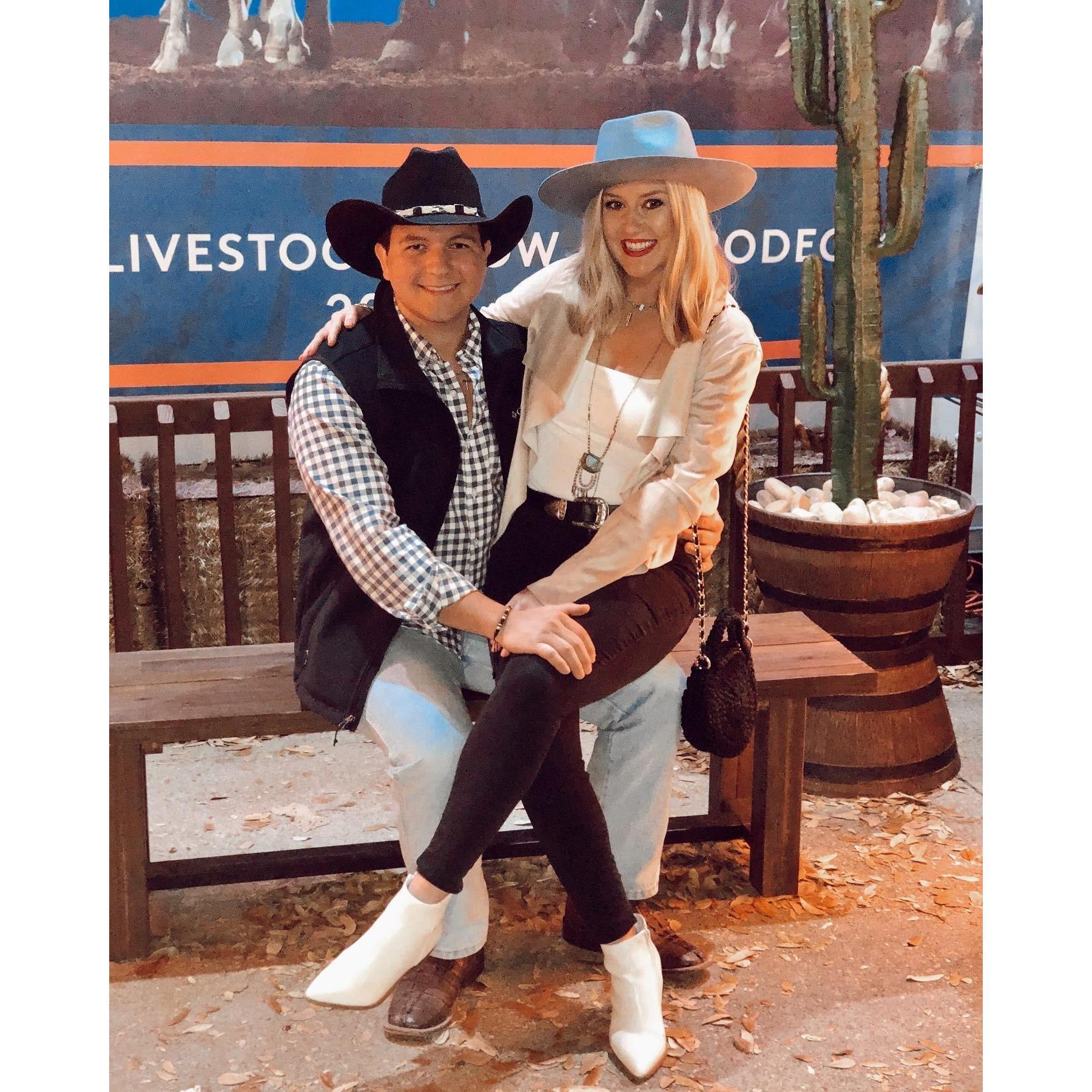 Our 1st time at the Houston Rodeo together--3 days later the world shut down due to Covid.