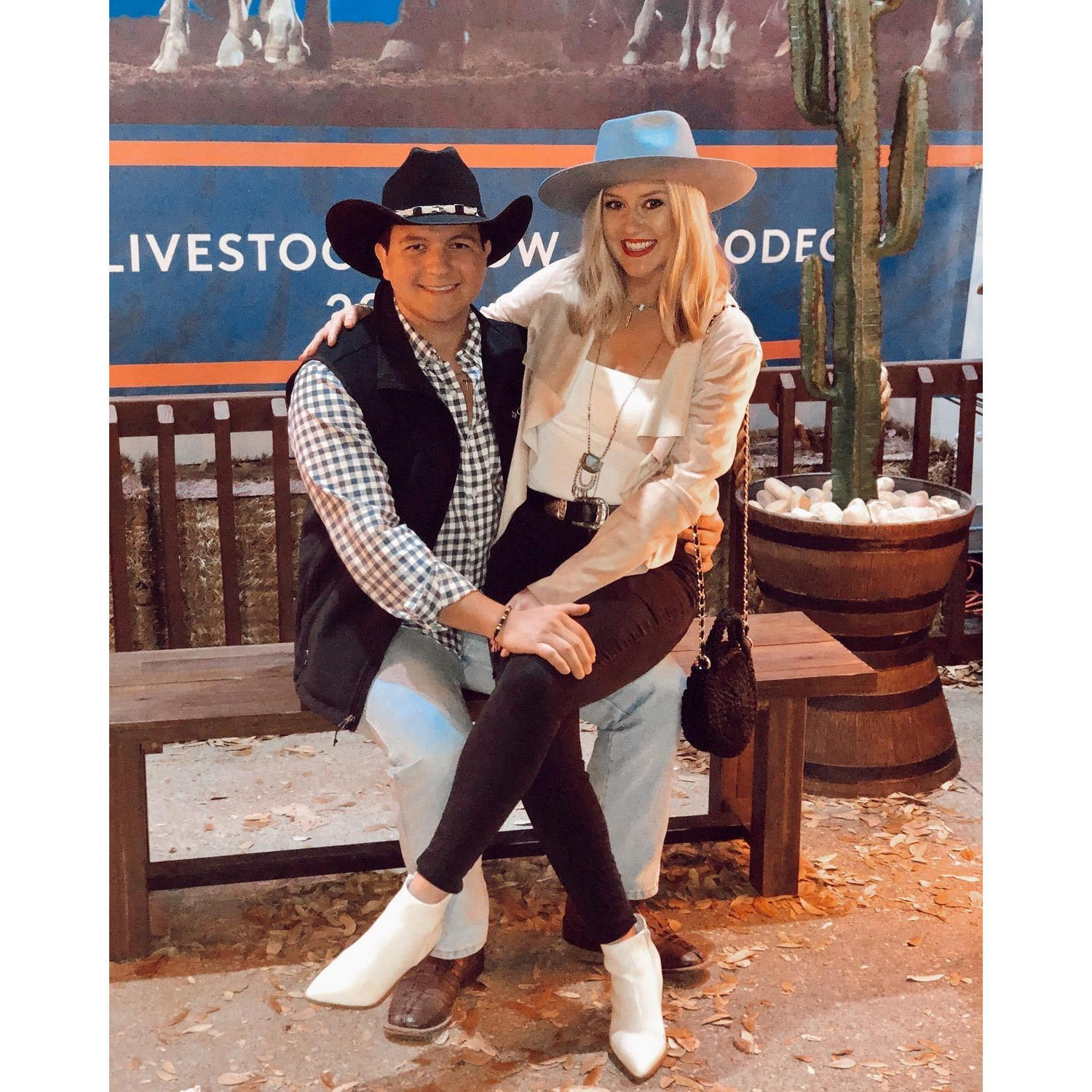 Our 1st time at the Houston Rodeo together--3 days later the world shut down due to Covid.