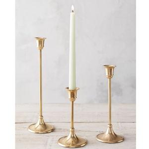 Medium, Antiqued Brass Candlestick, Tall