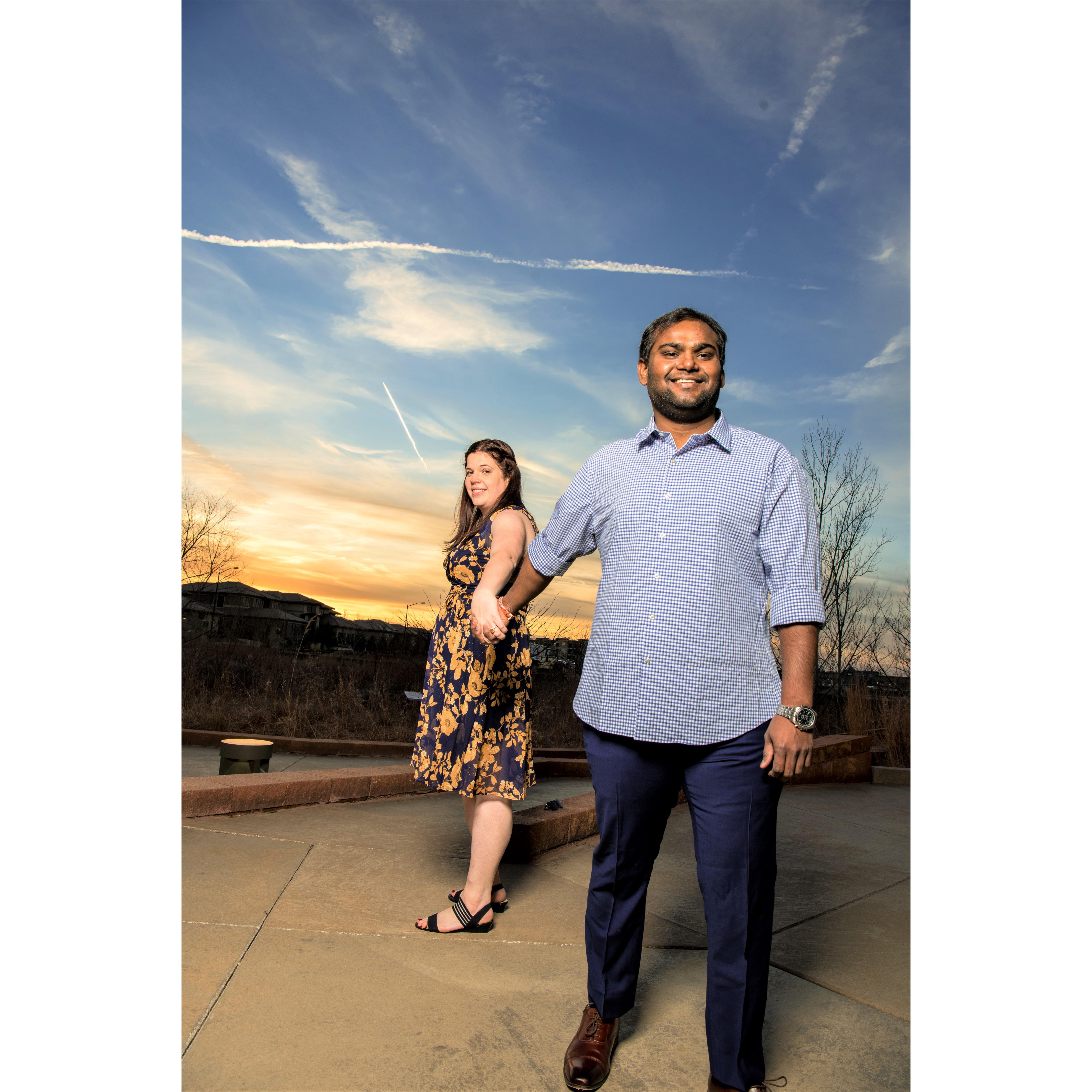 Engagement Photos at PrairieFire KC. Photos by Vijay Ainapurapu.