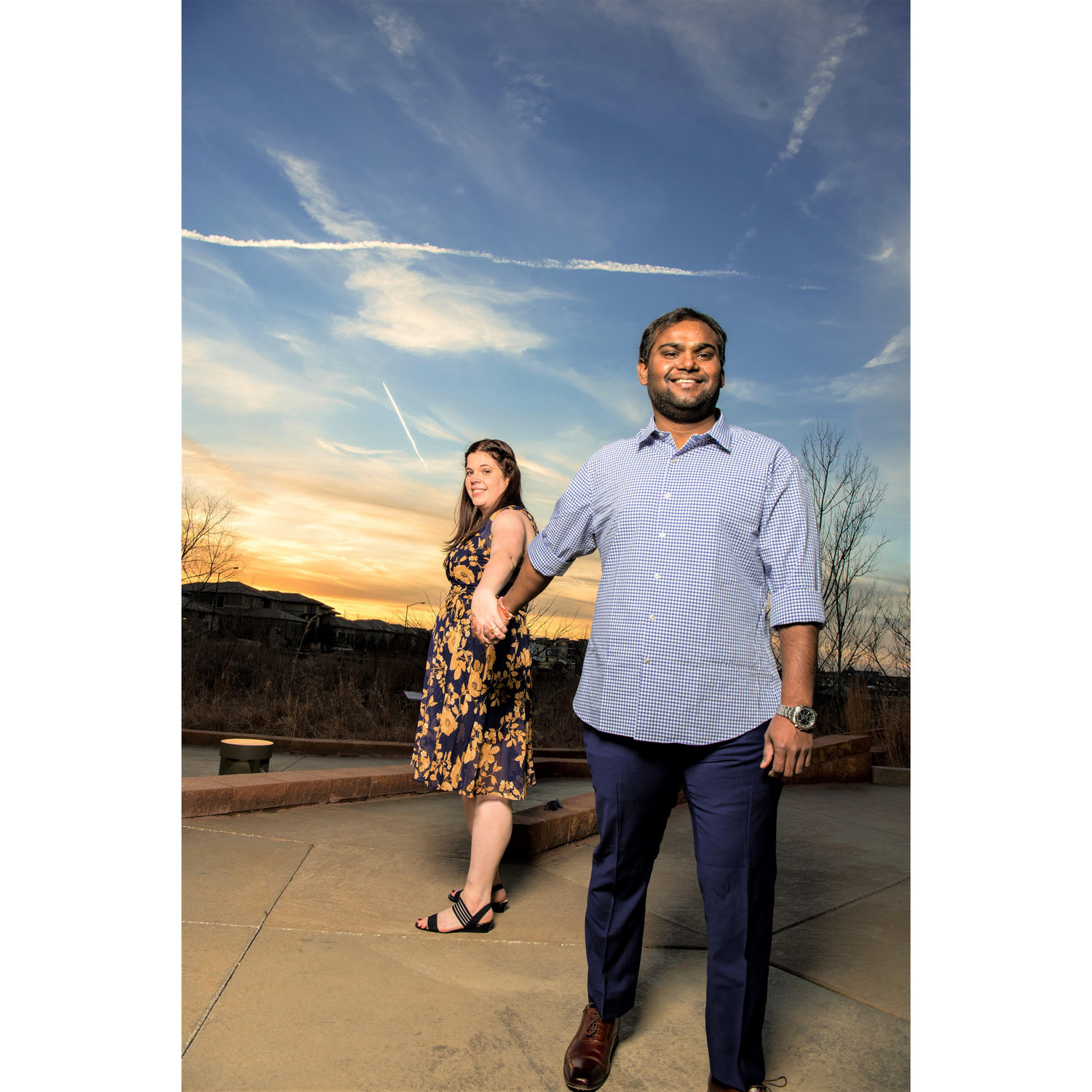 Engagement Photos at PrairieFire KC. Photos by Vijay Ainapurapu.