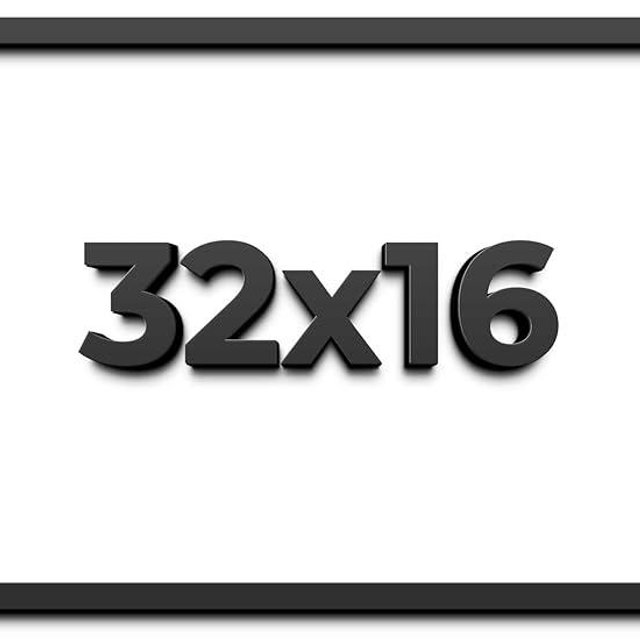 32x16 Shadow Box Frame Black | 1 Inch Deep Solid Wood Shadowbox Display Frame | UV Resistant Acrylic Plexiglass, Acid Free Backing, and Hanging Hardware | Dugan Picture Frame Style