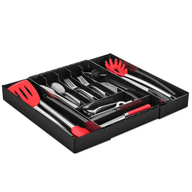 Sorbus Expandable Silverware Organizer – Multipurpose Flatware and Kitchen Storage Solution - with 7 compartments and 2 expandable slots