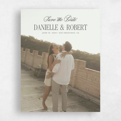 Grey Typography Wedding Save the Date - Encanto Photo