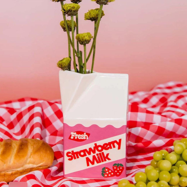 Strawberry Milk Vase