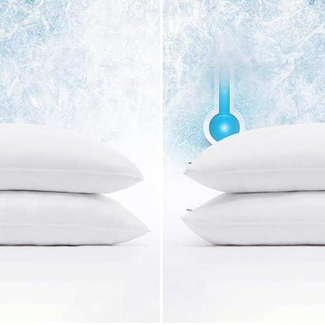 Serta Power Chill Cooling Pillow Protectors, Stain Resistant and Zippered Protector, Protects-Pillow from Dust and Dirt, Standard/Queen, White , 2 Count (Pack of 2)