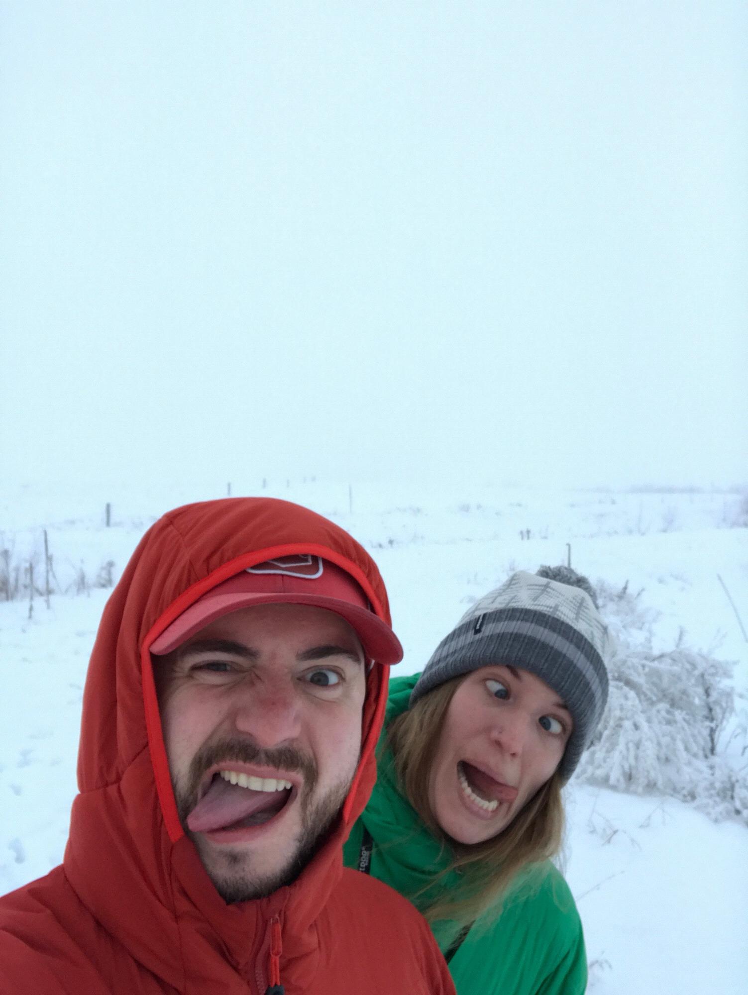 Hiking with the dogs on our favorite road in Polson before Libby moved to Missoula.