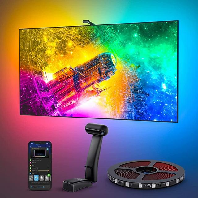Govee Envisual TV Backlight T2 with Dual Cameras, 11.8ft RGBIC Wi-Fi TV LED Backlights for 55-65 inch TVs, Double The TV Light Beads, Adapts to Ultra-Thin TVs, Smart App Control, Music Sync, H605C