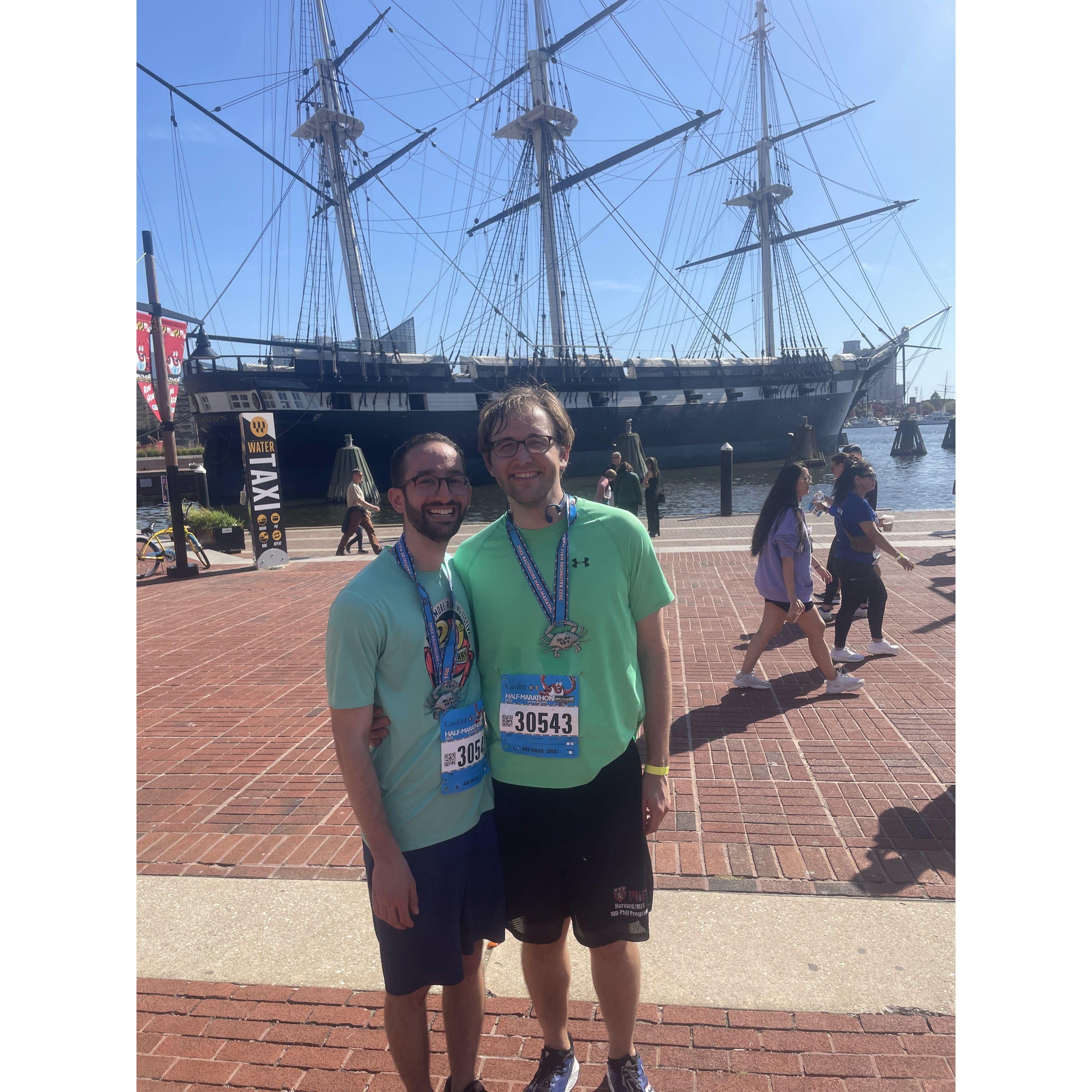 Robbie's first (and only!) half-marathon, Baltimore 2022!