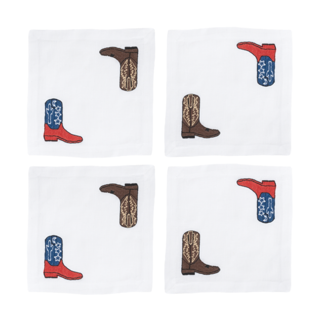 Cowboy Boots Coaster, Set of 4