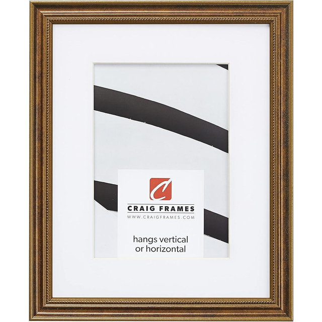 Craig Frames 314BR 18 x 24 Inch Ornate Bronze Picture Frame Matted to Display a 12 x 18 Inch Photo
