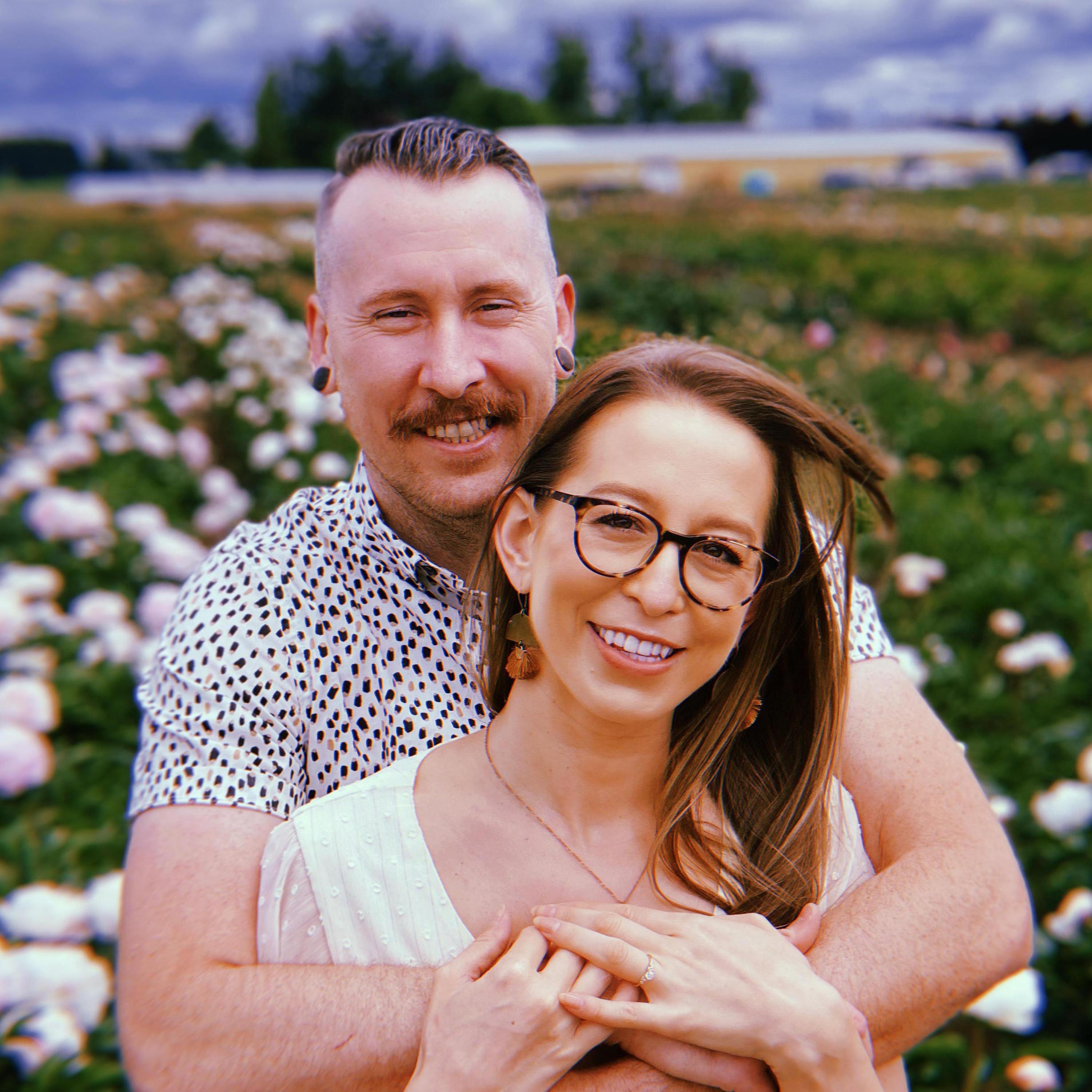 Engagement photos at Adelman Peony Farm.