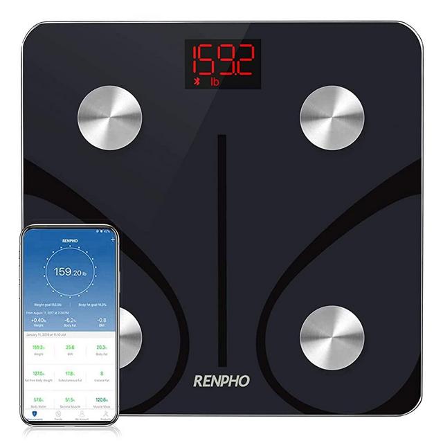 RENPHO Bluetooth Body Fat Scale, Digital Weight Scale Bathroom Smart Body Composition Analyzer Wireless BMI Scale Health Monitor with Smartphone APP, 396 lbs
