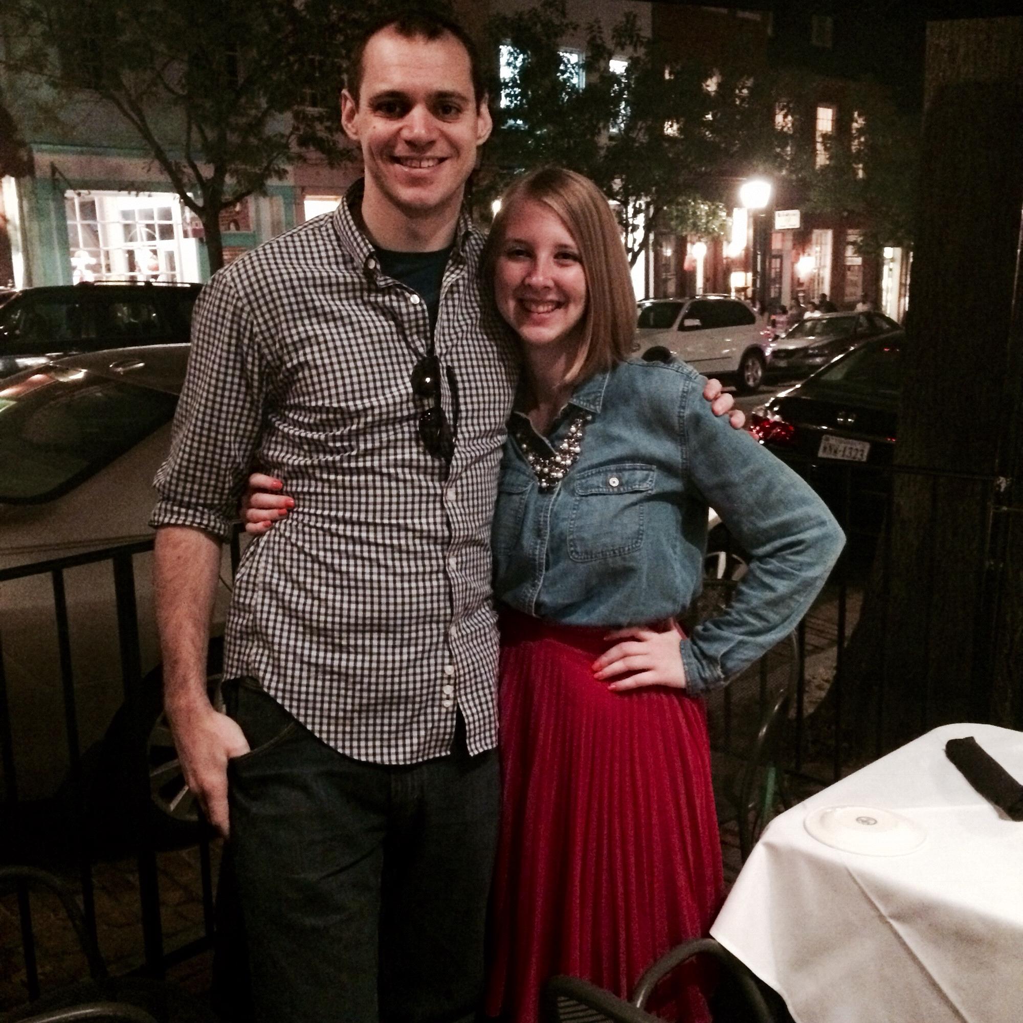 Celebrating five years together in Old Town, Alexandria - September 2015