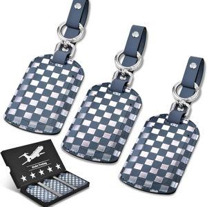 Luggage Tags for Suitcases Travel Accessories: Leather Luggage Tag 3 Pack TSA Approved, Airplane Travel Essentials for Men, Bag Tags for Luggage Long Flight Must Haves Travels Gifts Airport Essentials