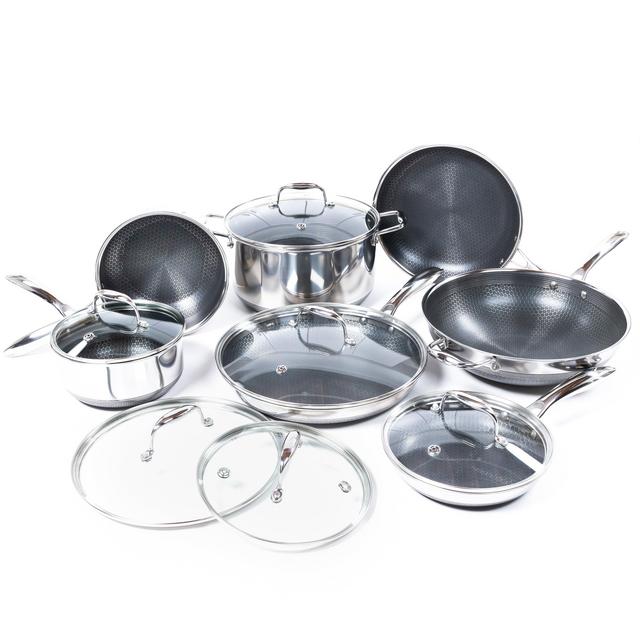 13pc HexClad Hybrid Cookware Set w/ Lids