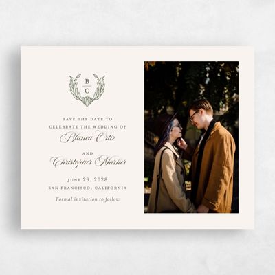 Lightest Green Wedding Save the Date - Loxley Photo