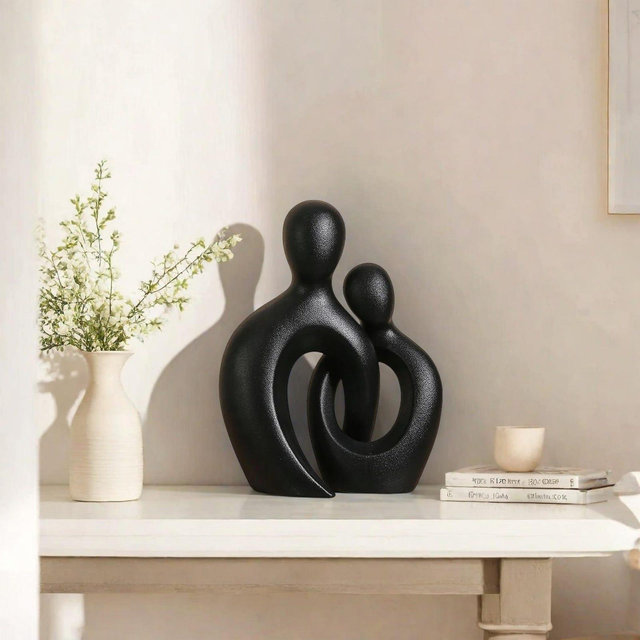 Abstract Lovers Sculpture – Modern Resin Couple Figurines for Living Room & Wedding Anniversary Gift
