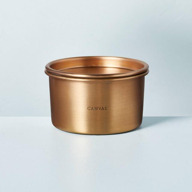 Lidded Metal Canvas 4-Wick Jar Candle Brass Finish 20oz - Hearth & Hand™ with Magnolia