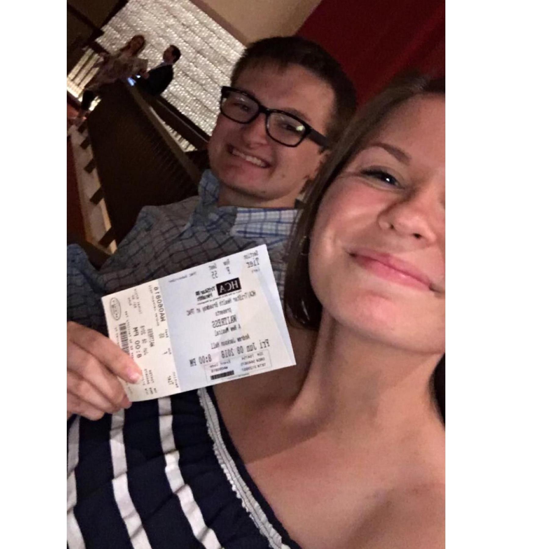 Our first date to see Waitress in Nashville (June 2018)