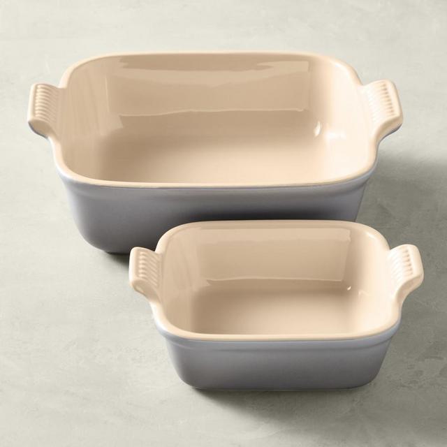 Le Creuset Heritage Stoneware Baker, Set of 2, French Grey