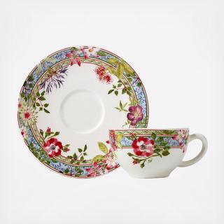 Millefleurs Teacup & Saucer, Set of 2