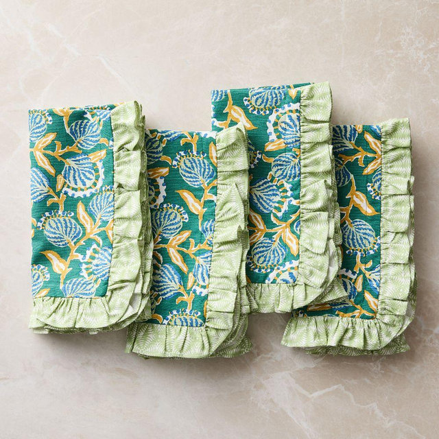 Ruffle Napkin, Emerald Green, Set of 4
