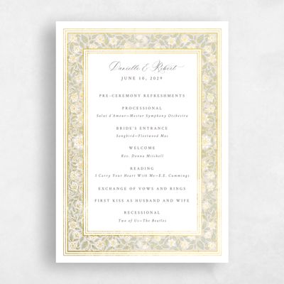 White Wedding Program - Eudora Foil