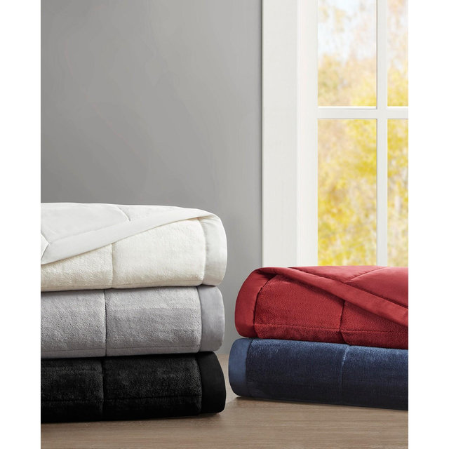Madison Park Coleman Plush Reversible HeiQ Smart Temperature Down Alternative Blanket, King