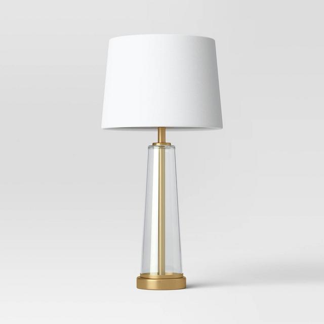 Tapered Fillable Table Lamp with USB Clear - Threshold™