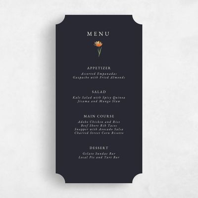 Black Ticket Wedding Menu - Dolce