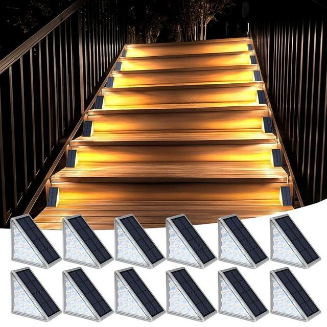 Xillumi Core Solar Step Lights for Outside, Waterproof IP67, 12 Pack, Outdoor LED Step Lights, Decor for Stair, Deck, Front Step, Patio, Garden