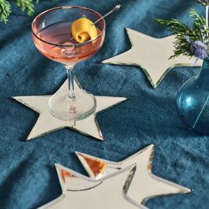 Mirrored Star Coasters, Set of 4