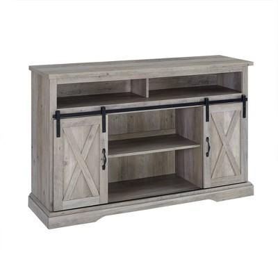 52" Modern Farmhouse TV Stand Gray Wash - Saracina Home