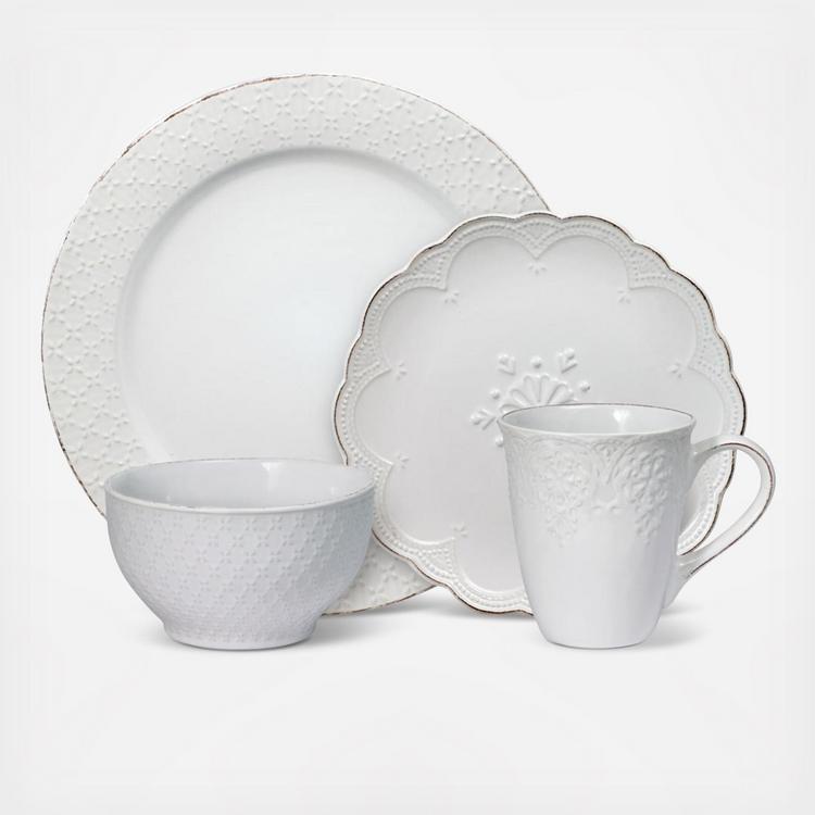 Pfaltzgraff, French Lace 16-Piece Dinnerware Set, Service for Zola