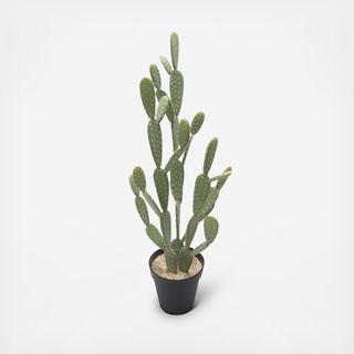 Large Potted Faux Prickly Pear Cactus