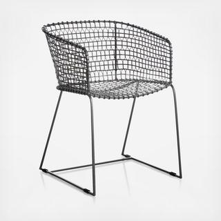 Tig Metal Barrel Dining Chair