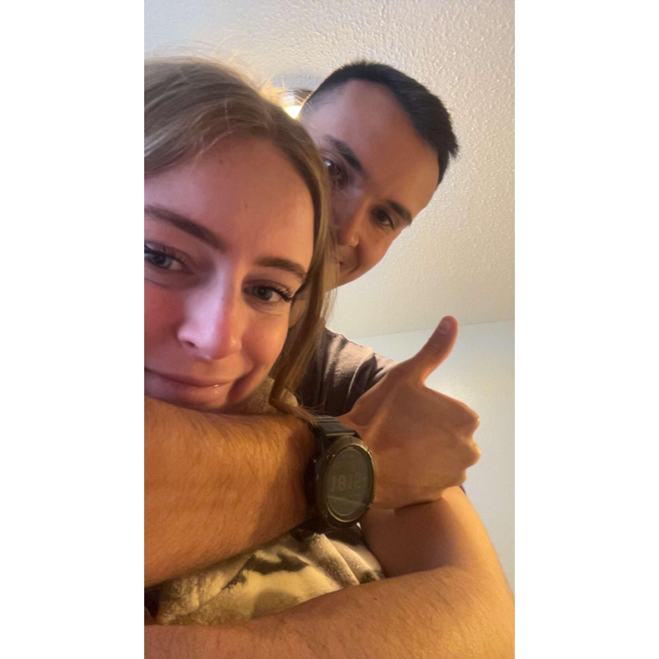 Our first hug!