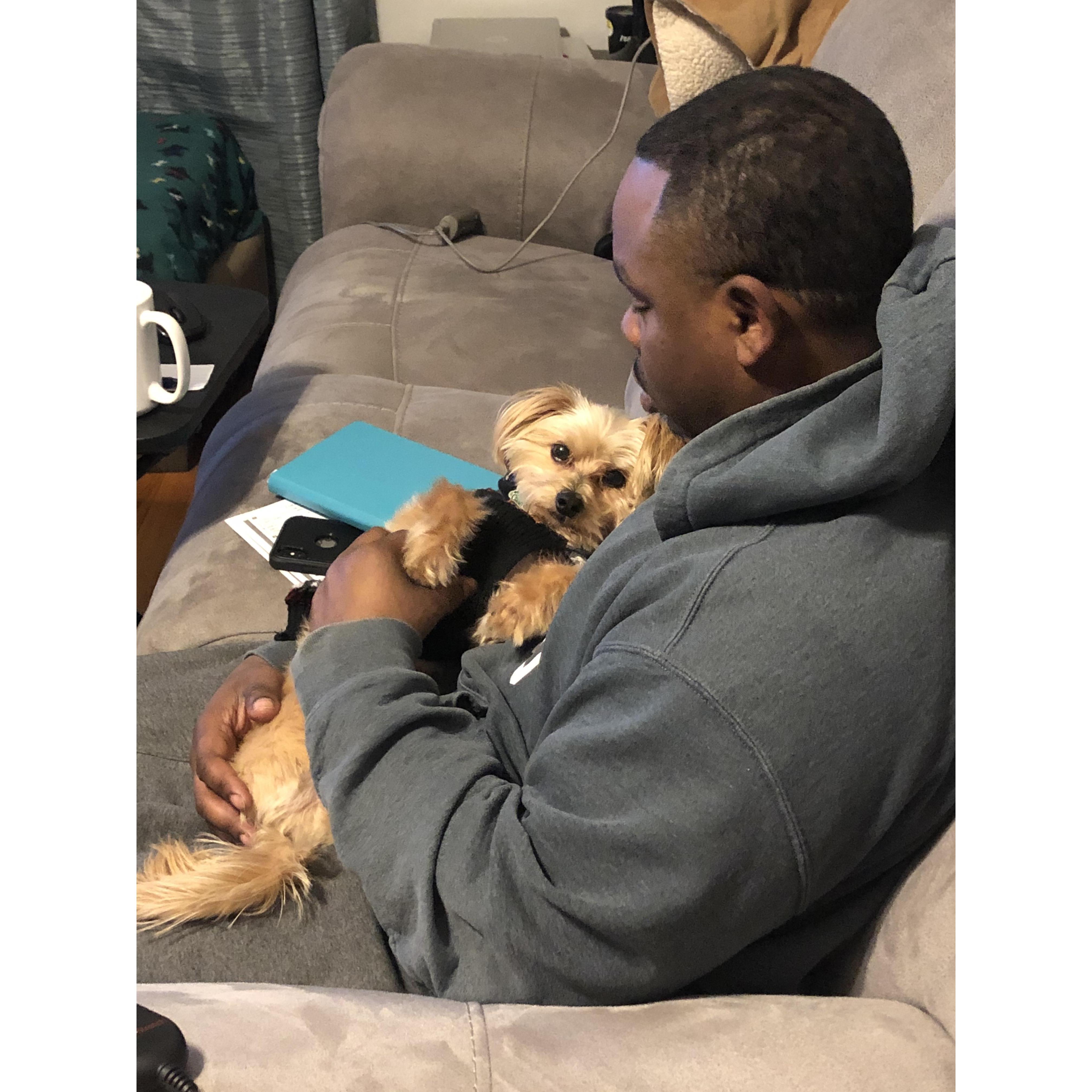 Sneaky photo of him loving on our pup <3