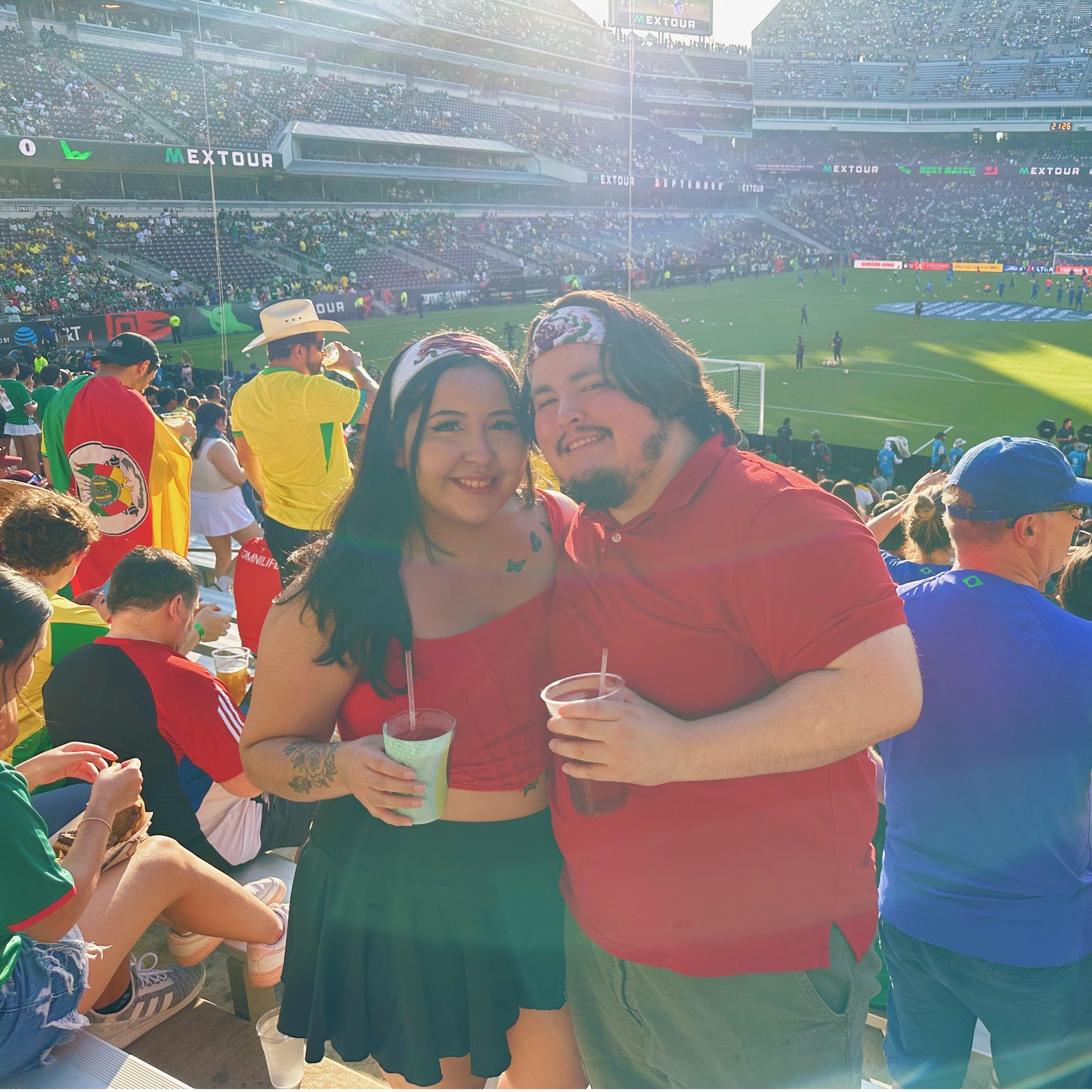 We went to the Mexico v. Brazil soccer match at Kyle Field in June 2024 with Maria's family