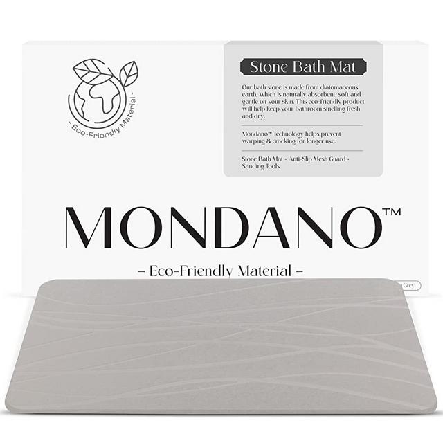 Stone Bath Mat, Diatomaceous Earth Bath Mat Stone - Non-Slip Stone Bath Mats for Bathroom, Fast-Drying Stone Bath Mat, Diatomaceous Earth Bath Stone Mat, Stone Shower Mat (Carbon Grey)