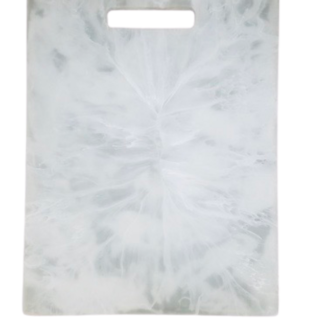 Nashi White Swirl Resin Rectangular Chopping Board