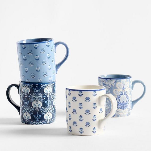 Kravet Garden Mugs, Mixed Set of 4