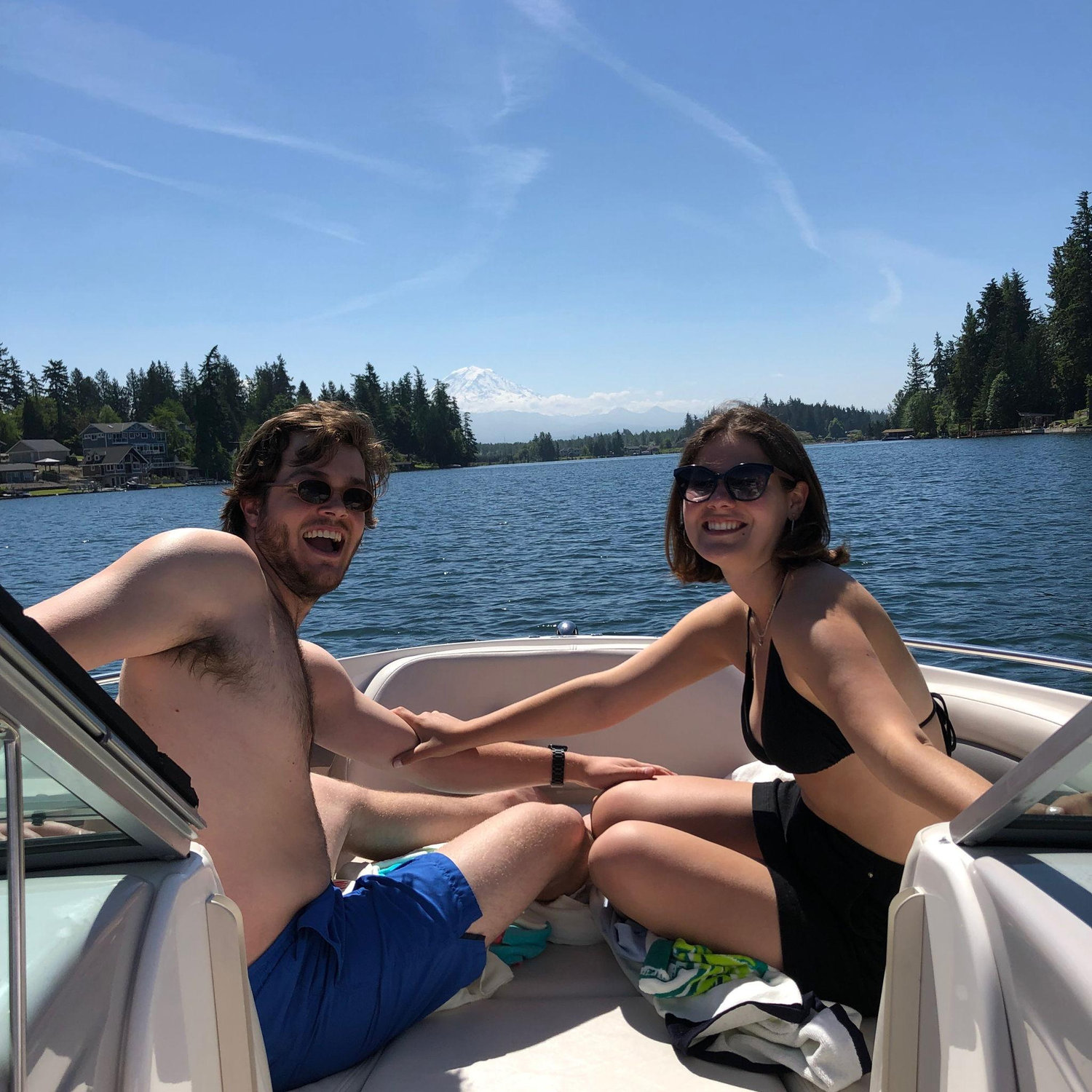 Mt Rainier from the boat of our lovely best friends Michael and Megan