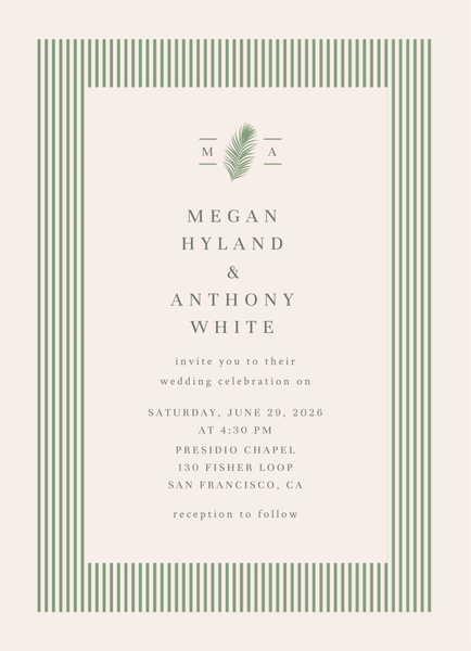 Maldives Portrait | Bright Sage | Zola Wedding Invitations