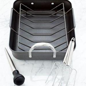 Calphalon - Contemporary 16 Nonstick Roaster with Roasting Rack