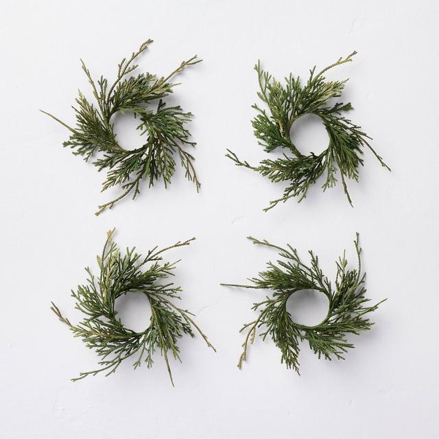 Faux Cypress Sprig Christmas Napkin Rings - Hearth & Hand™ with Magnolia