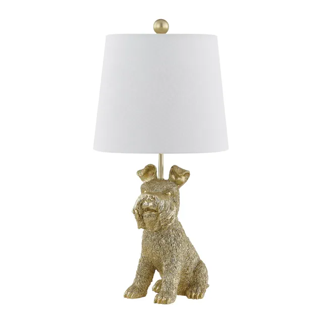 Crestview Collection 23.5"H Gold Resin Schnauzer Table Lamp With Shade